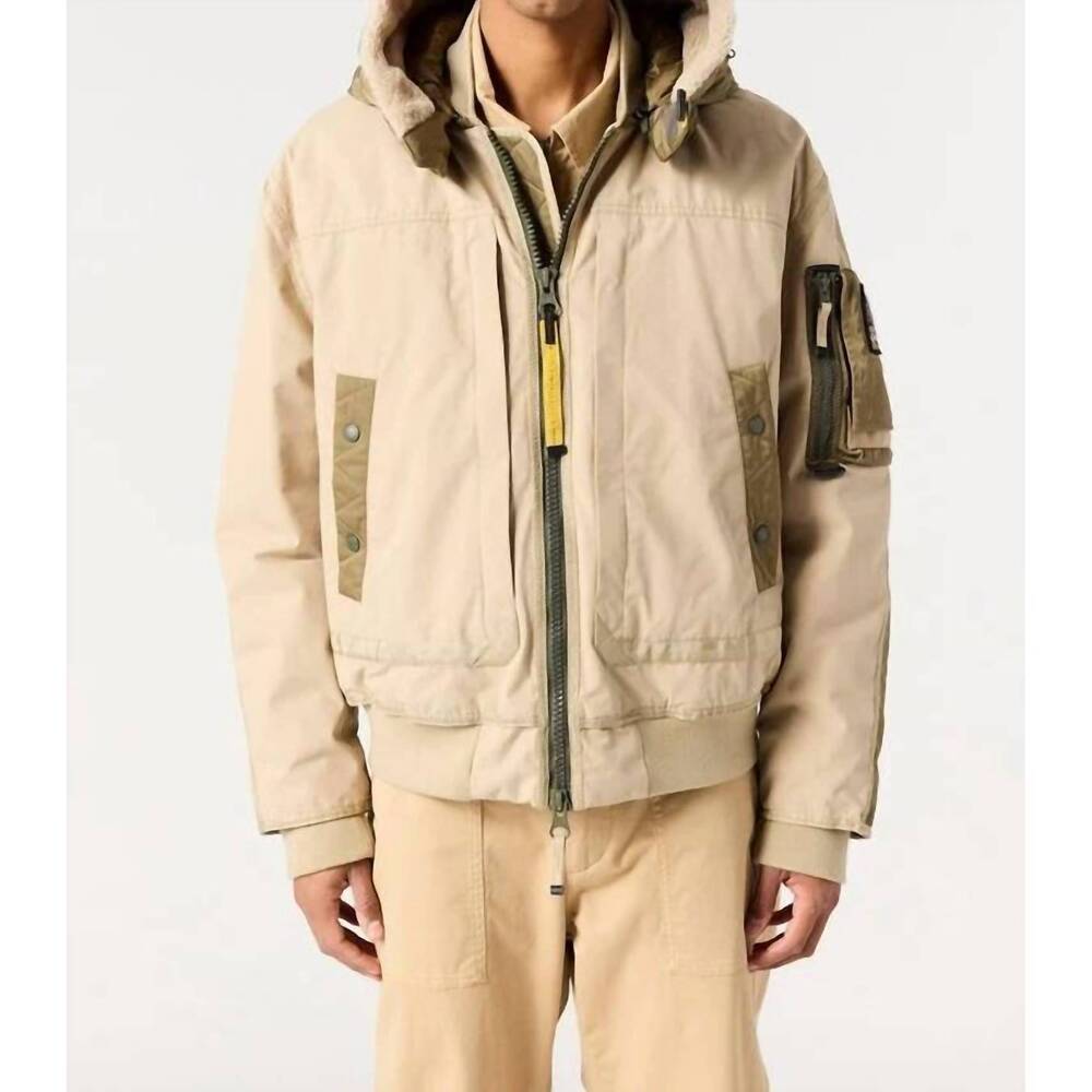 NEW PARAJUMPERS omahab bomber hooded in sunkissed - earth